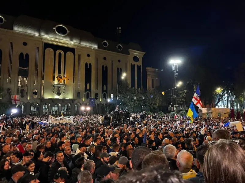 Оппозиция Грузии провела протесты против предварительных результатов парламентских выборов