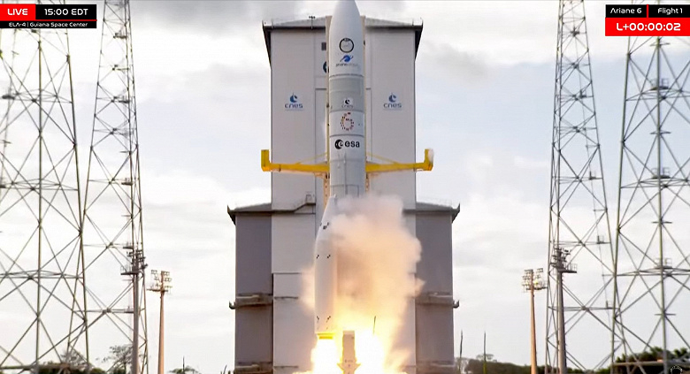 
Европейская ракета «Ариан-6» совершила свой первый полет