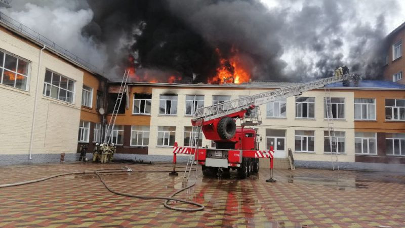 В павлодарской школе произошел пожар