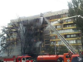Пожар в Алматы 