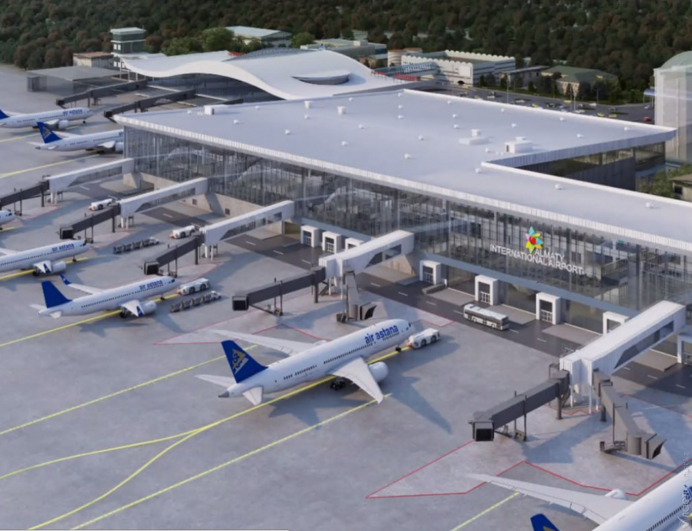 Строительно-монтажные работы нового международного терминала аэропорта Алматы завершены на 65%
