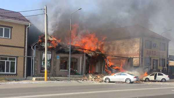 В Костанае пожар в оружейном магазине 