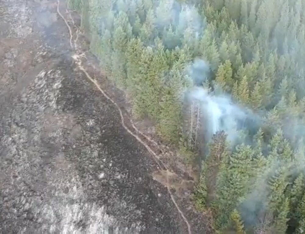 К тушению пожара в горах в Алматинской области привлекли вертолет «Казавиаспаса»