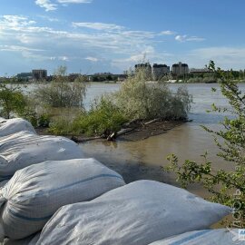 Уровень воды в реке Жайык в Атырауской области продолжает снижаться