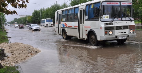 Из-за сильных дождей подтоплены дома в Кокшетау и Экибастузе